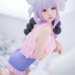 kobayashi-san-chi no maid dragon,康娜,horns,makeup,泳装,双马尾,non-nude